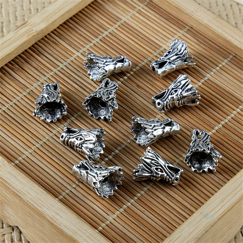 10 шт./лот Новые Креативные серебряные Коннекторы в античном стиле с волчьей