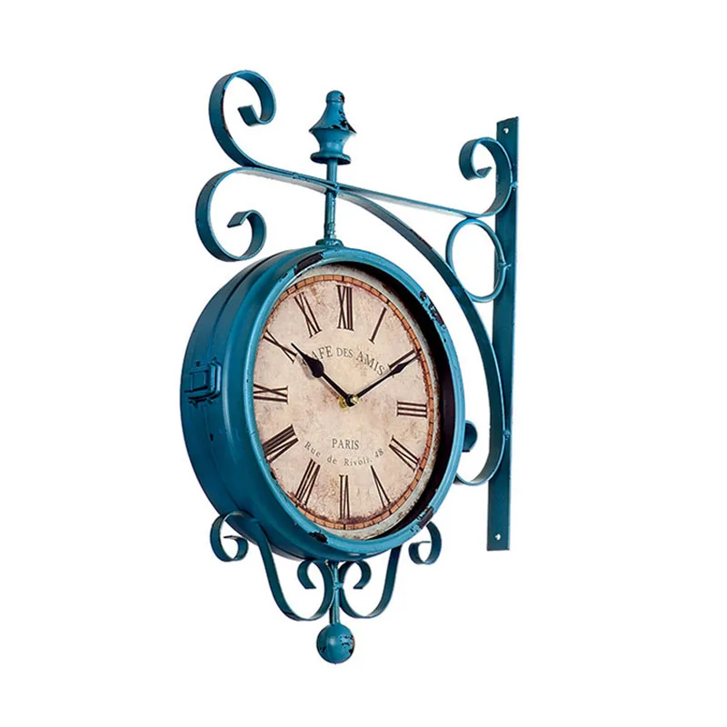 Двухсторонние настенные часы кованые цифровые Relogio De Parede Horloge Murale Saat Klok|de pared|side wall