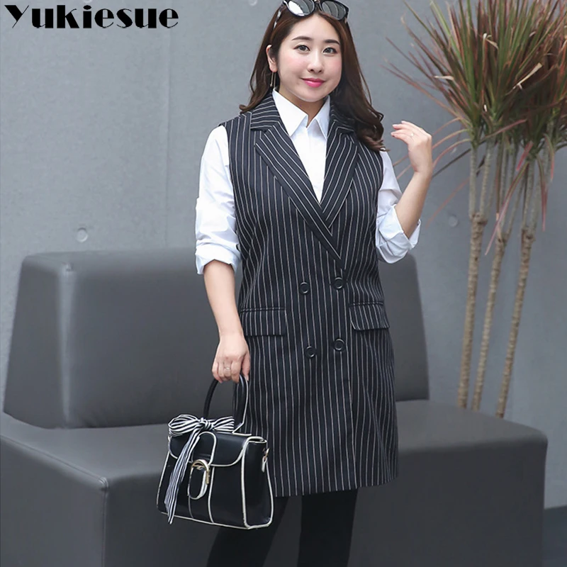 XL-9XL 2018 new Korean version of the fertilizer plus size women's long section lapel vest 200 pounds women coat | Женская одежда