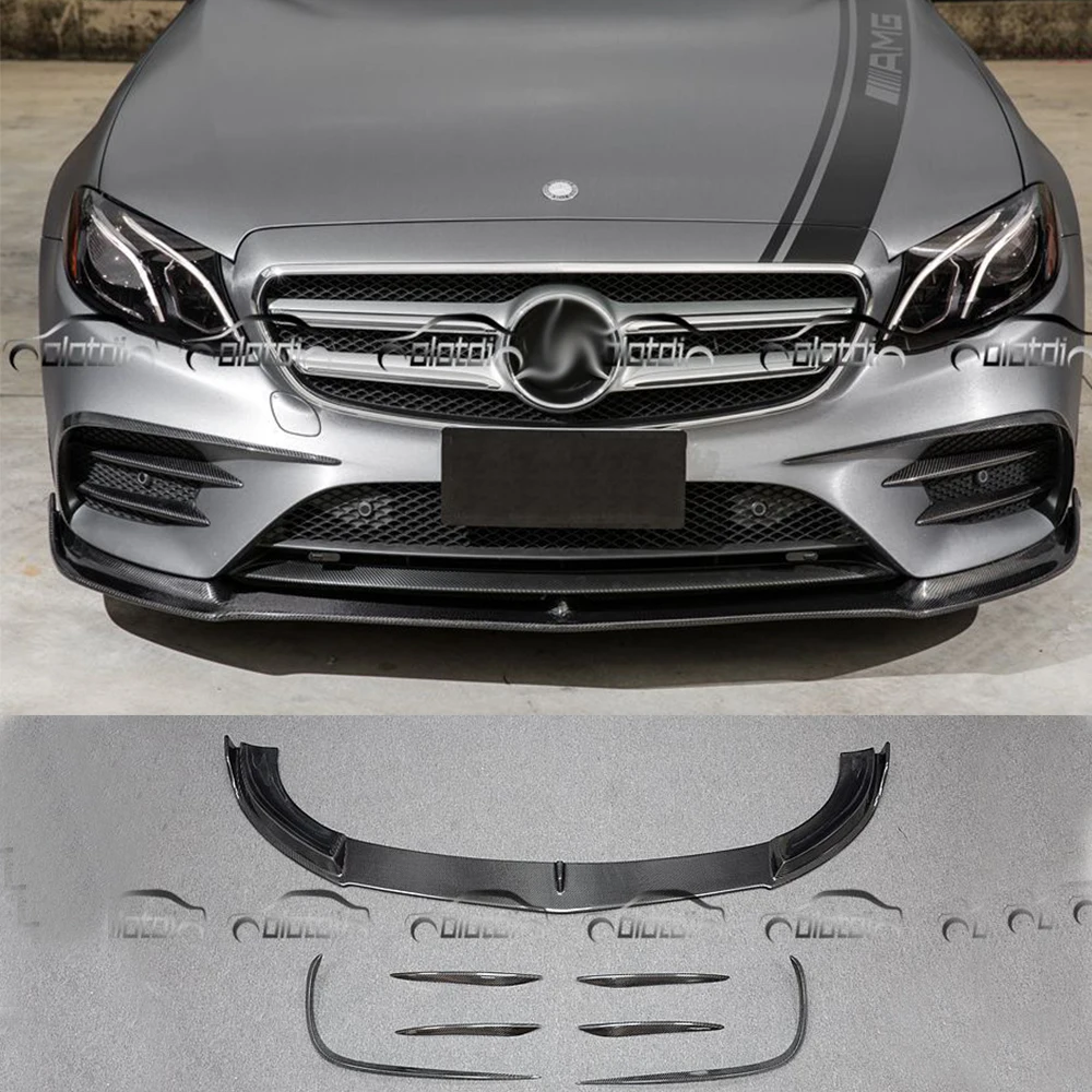 W213 передний спойлер для губ + E43 обшивка разветвители автомобиля Стайлинг