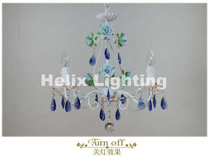 Новая белая синяя Роза стисветильник люстра Роскошная декоративная Подвесная