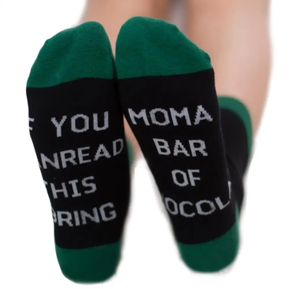 Fashion 1 Pairs Women Letter print socks If You Can Read This Bring Me A Glass of Wine/Cold Beer/Coffee Men Women Crew Socks - Цвет: BG