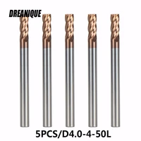 5pcslot d4 4 50 4 flute flattened head top quality tungsten steel end mills cnc milling cutters end mills high quality hrc55