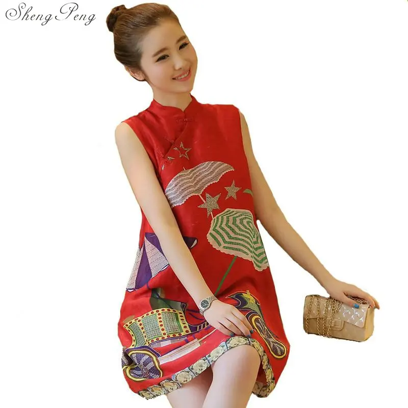 2018 Лето Юбка с высокой талией Китайский традиционный cheongsam qipao Женская шифоновый