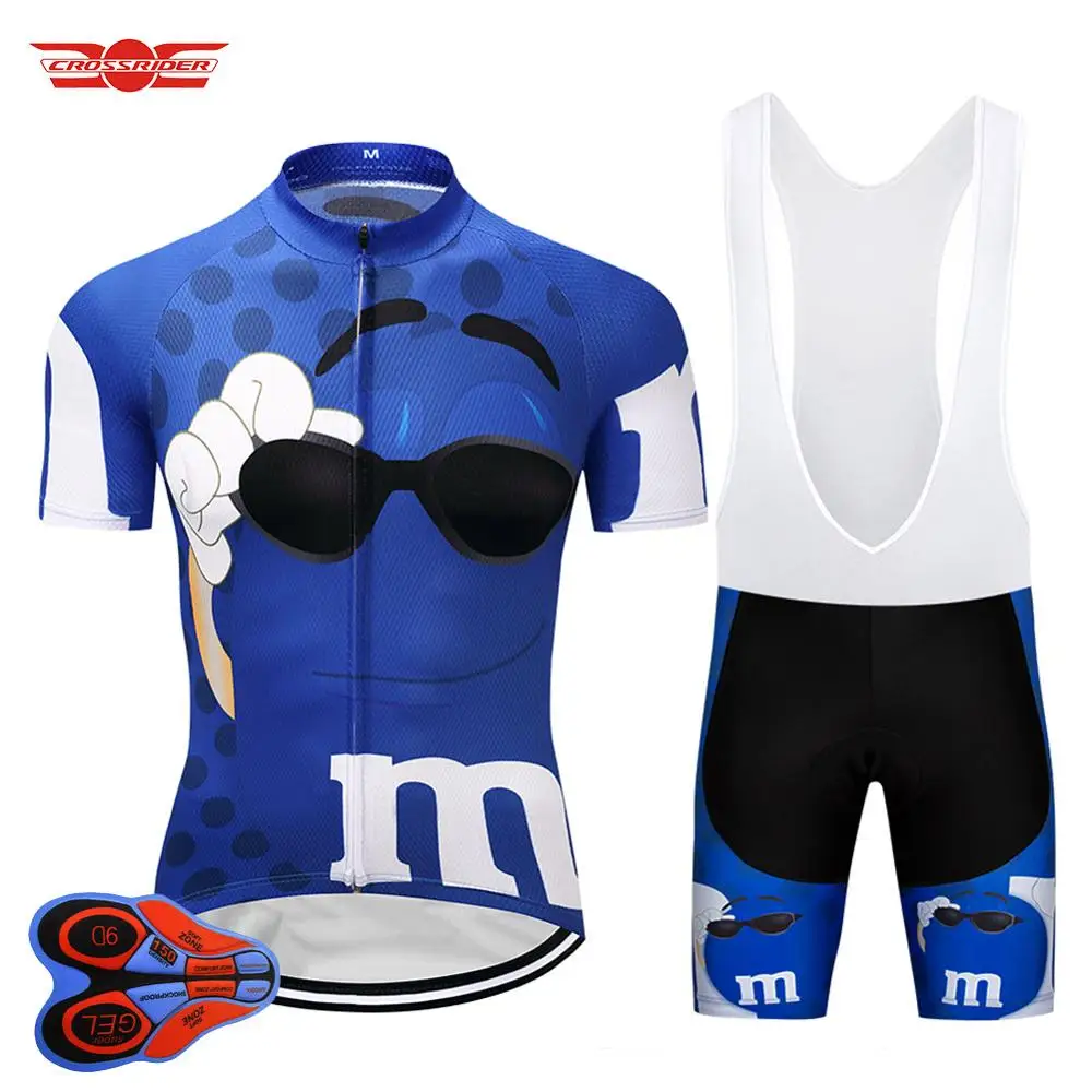 Jersey and bib pant Crossrider Велоспорт Джерси Короткие 9D комплект MTB Форма велосипед Костюмы Ropa Ciclismo Велосипедный спорт одежда мужская Майо Culotte - Цвет: Jersey and bib pant