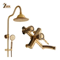 zgrk bathroom rain shower set antique bronze handheld shower wall mounted bath shower set faucets hs9738s
