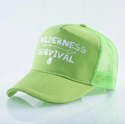 Мужские кепки Snapback летние дышащие сетчатые бейсболки женские кепка с надписью буквы хип хоп Кепка однотонный спортивная кепки - Цвет: Green1