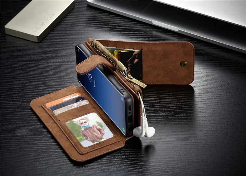 Роскошный кожаный флип-чехол для samsung Galaxy S9 Plus, многофункциональный кошелек на молнии, чехол для телефона samsung Galaxy S9 S 9, чехол