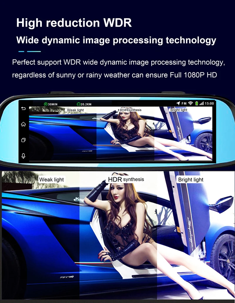 " 4G ADAS радар Android автомобильный видеорегистратор сенсорный экран Dash Cam Автомобильное зеркало заднего вида Dash камера двойной объектив gps навигация Wifi Bluetooth