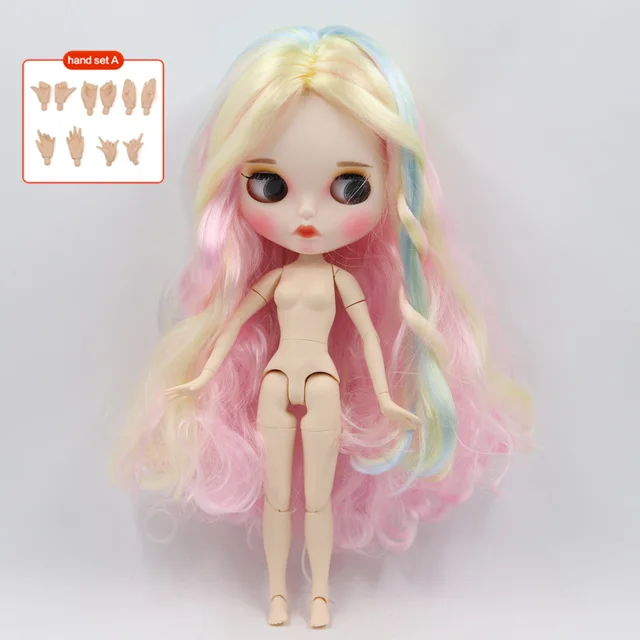 nude doll(A) Ледяной телесного цвета Blyth кукольные нет. BL1017/136/288/6005 розовый смешанный волос матовая лицевая сторона и Ти кожи шарнирное тело - Цвет: nude doll(A)