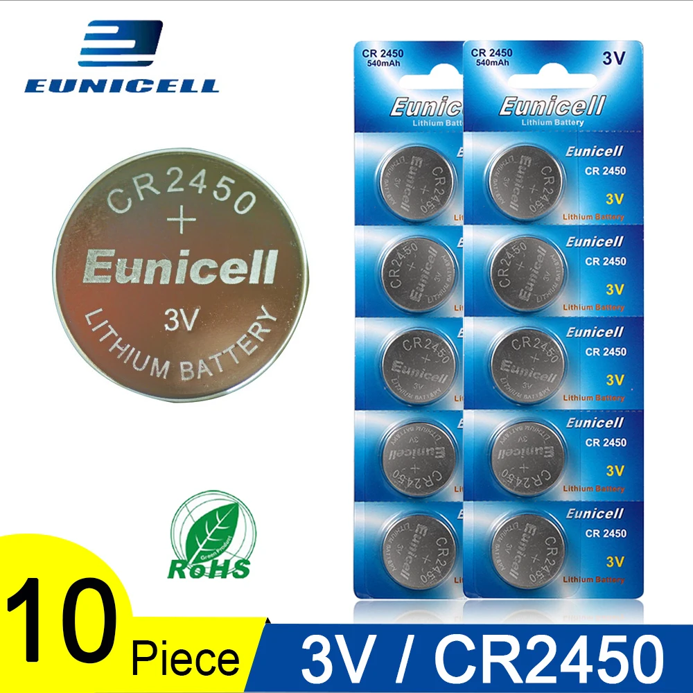 

10PCS 350mAh Button Battery 3V CR2450 CR 2450 ECR2450 KCR2450 5029LC LM2450 DL2450 BR2450 Alkaline Button Cell Coin Batteries