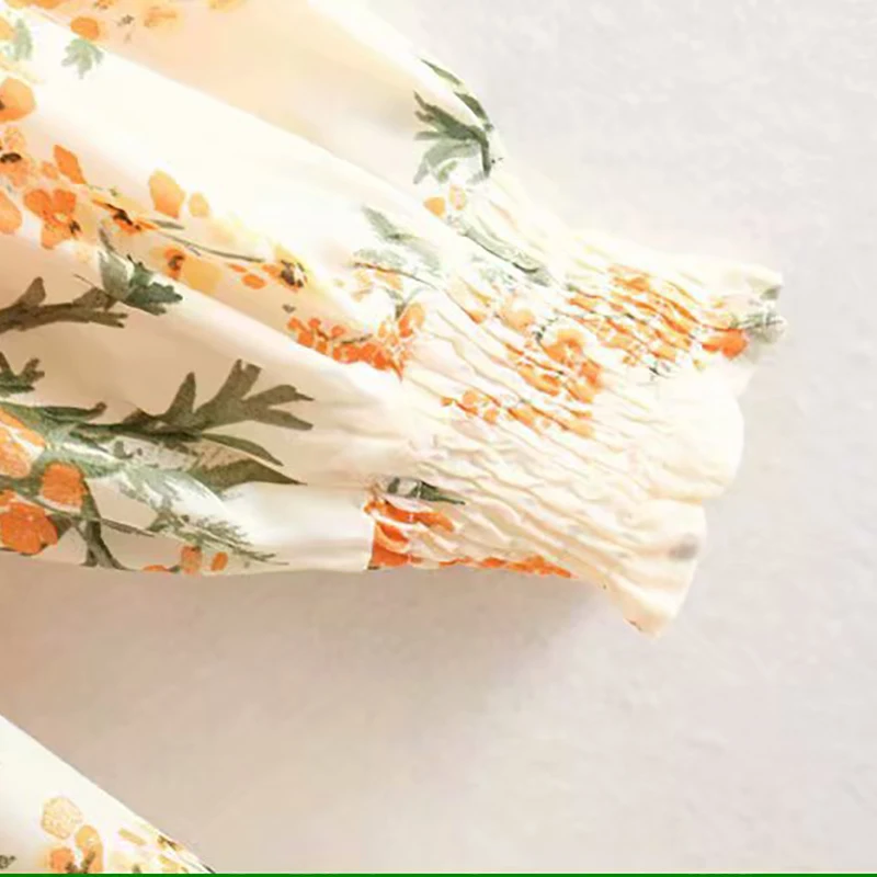 Женское милое платье средней длины в стиле пэчворк с цветочным принтом