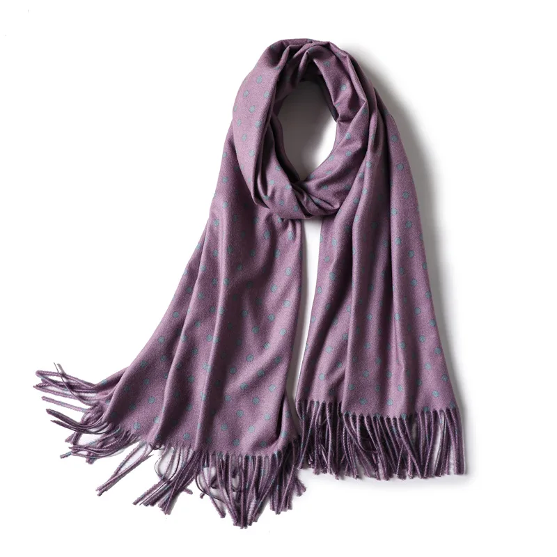 Dot Print Cashmere Scarf Women Thick Warm Shawls and Wraps Winter Scarves Long Pashmina Fashion Tassels Neck Scarfs Hijab Femme