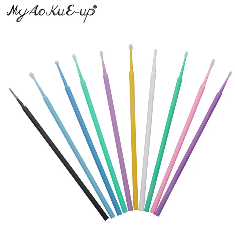 100 шт./бочка макияжная щетка для ресниц мини кисти наращивания одноразовый