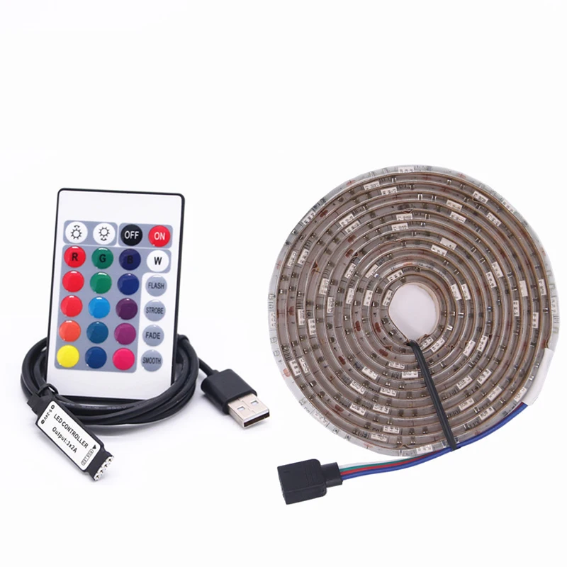 [DENGSUM]USB LED Strip lamp 2835SMD DC5V Flexible LED light Tape Ribbon 1M 2M 3M 4M 5M HDTV TV Desktop Screen  Bias lighting (art.: 7ac73d633) - 7ac73d633