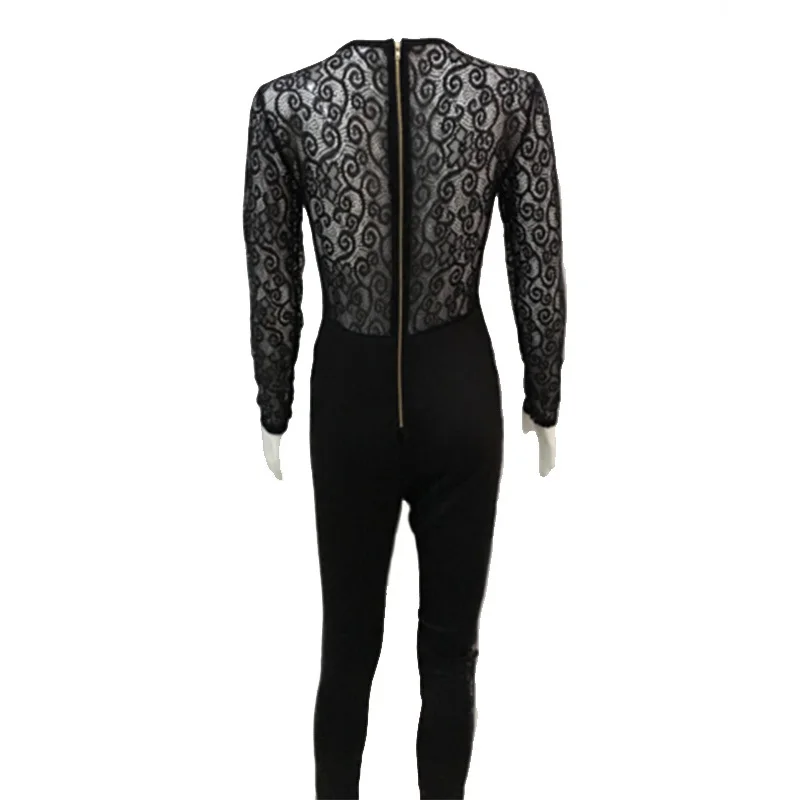 Batoneur Мода 2017 Bodycon macacao feminino длинным рукавом комбинезон женщины Комбинезон Кружева
