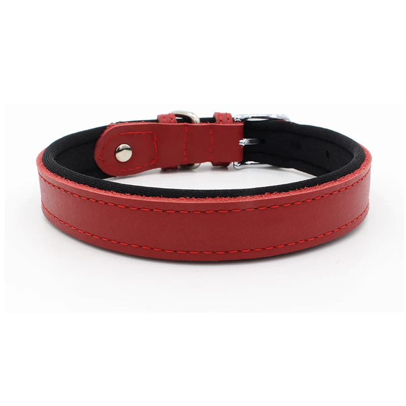 100% High Quality Dog Collars 3 Sizes 6 Colors Genuine Leather Diving Waterproof Small Puppy Pet | Дом и сад