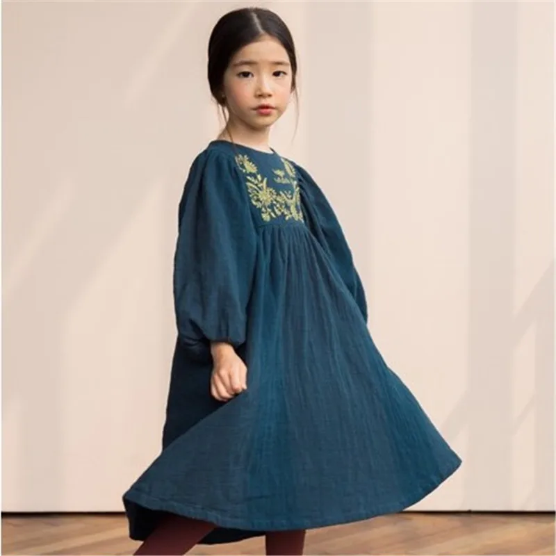 Платье для маленьких девочек-подростков с длинным рукавом Vestidos 2018 Брендовое