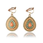 Винтажные клипсы JIOFREE для женщин, этнические полимерные разноцветные крупные богемные серьги-клипсы без проколов, эффектные ювелирные изделия