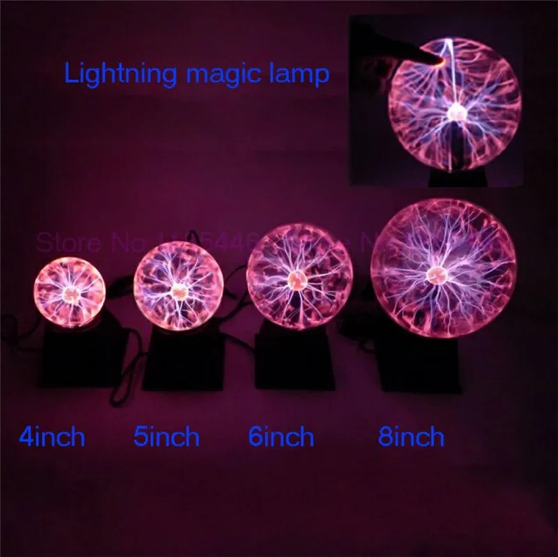 Волшебный черный стеклянный плазменный шар вечерние лампы с подсветкой 5 6 дюймов