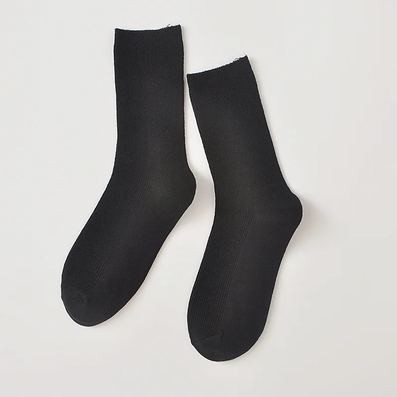 black Модные Хлопковые женские Зимние Носки happy calcetines милые носки радужной расцветки для девочек новые крутые носки в стиле Харадзюку skarpetki damskie - Цвет: black