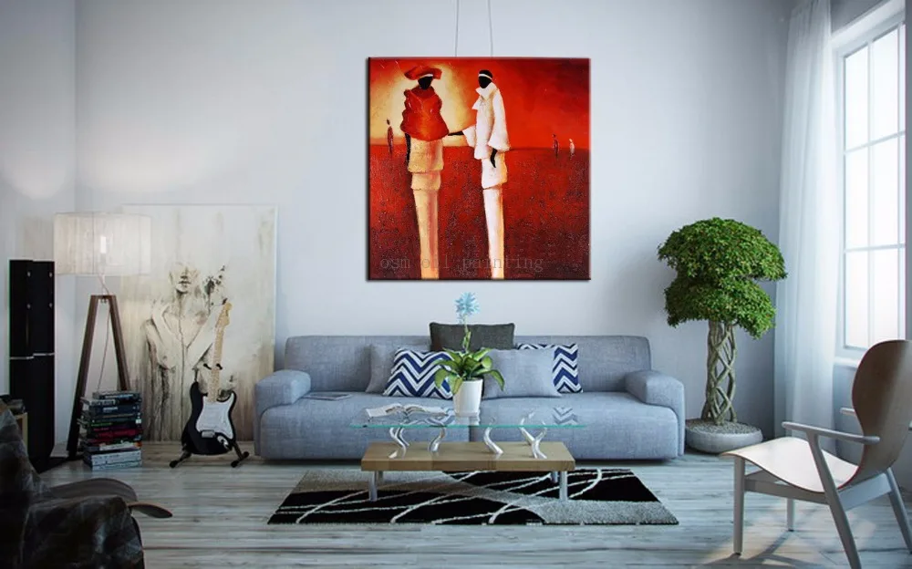 Современное Африканское искусство ручной работы на холсте с 100% росписью