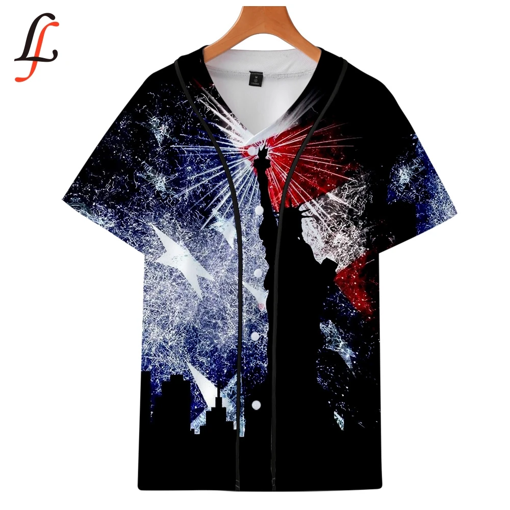 American Independence Day 3D Harajuku Baseball T-shirt Women/Men Summer Hot Sale Short Sleeve Clothes Popular | Женская одежда