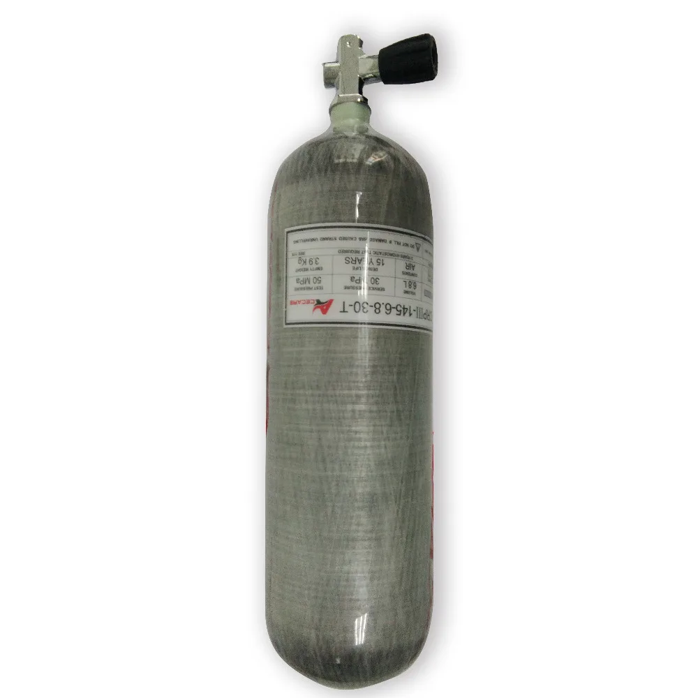 Günstig AC16851 6.8L Carbon Faser Air Tank 4500psi 300bar Paintball Tank Aqualungs Für Tauchen SCUBA Tauchen Verwendung Mit EINE Tauchen Ventil -W