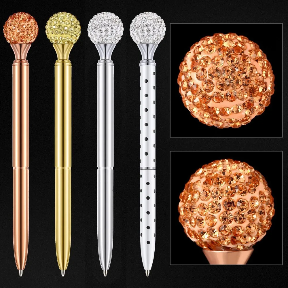 Шариковая ручка caneta Bling crystal diamond Gem Metal Ball школьные письменные принадлежности