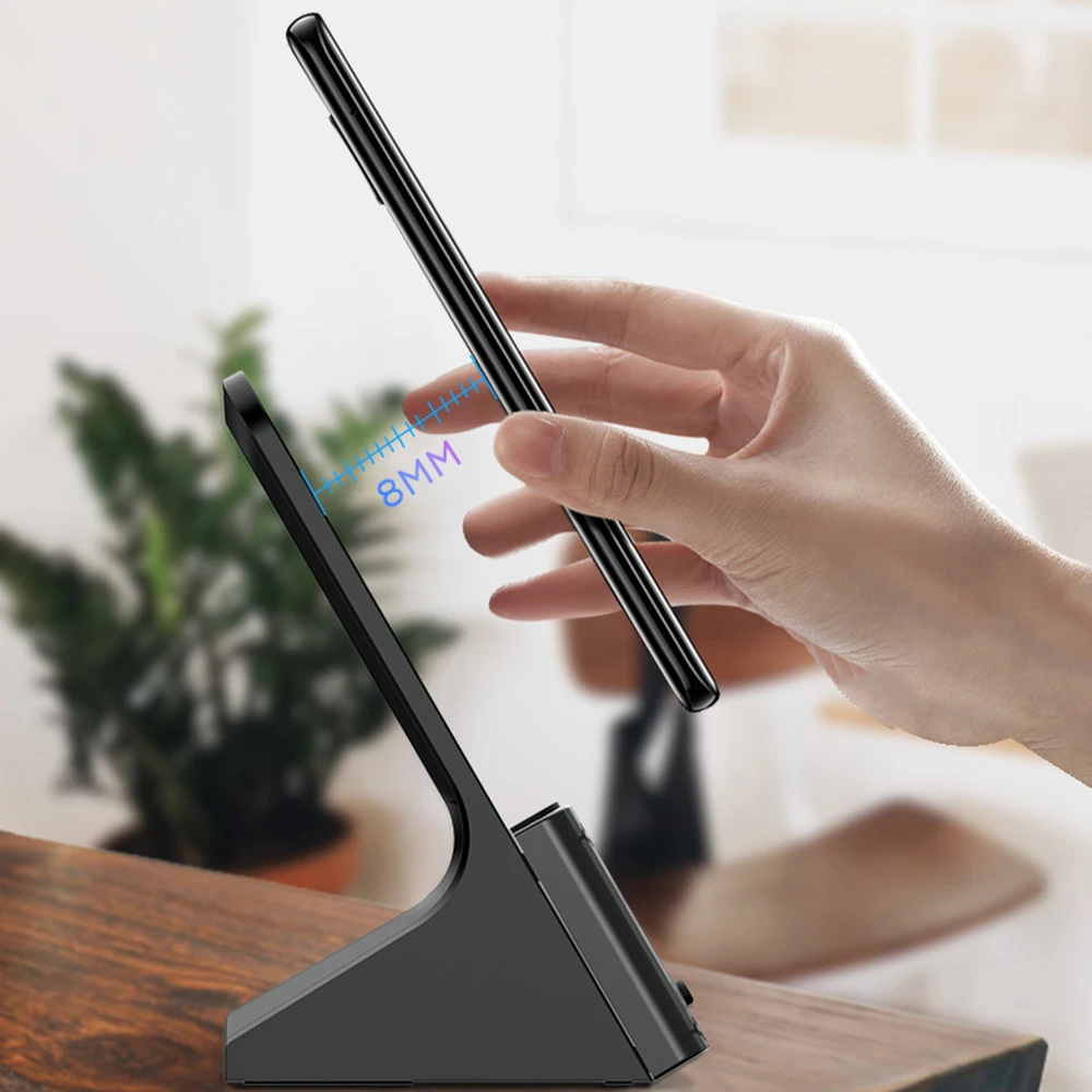 10 Вт Qi Быстрое беспроводное зарядное устройство Подставка для зарядки USB
