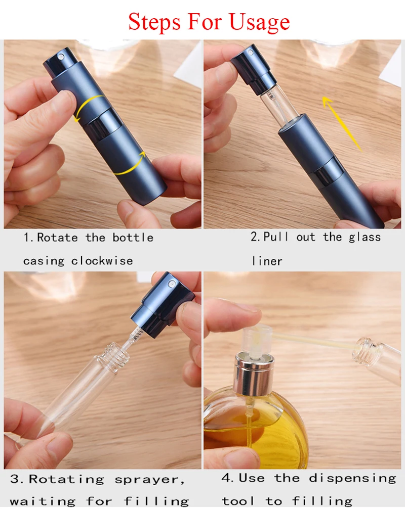 8ml10ml15ml металлический алюминиевый флакон для духов, косметический флакон с распылителем, портативная пустая бутылка для путешествий, стакан для путешествий