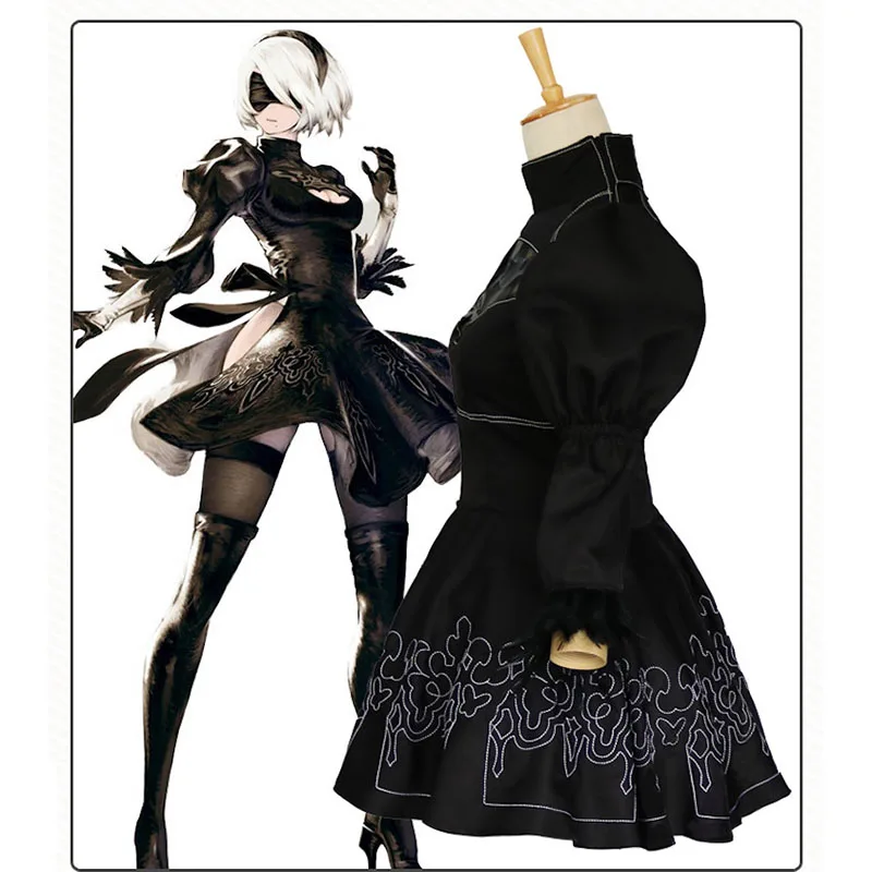 2019 аниме Nier Automata Yorha 2B Косплей Костюм Аниме женский наряд Маскировка Набор