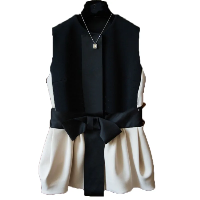 Новинка 2018 женский жилет с французским романтическим бантом весна осень модные