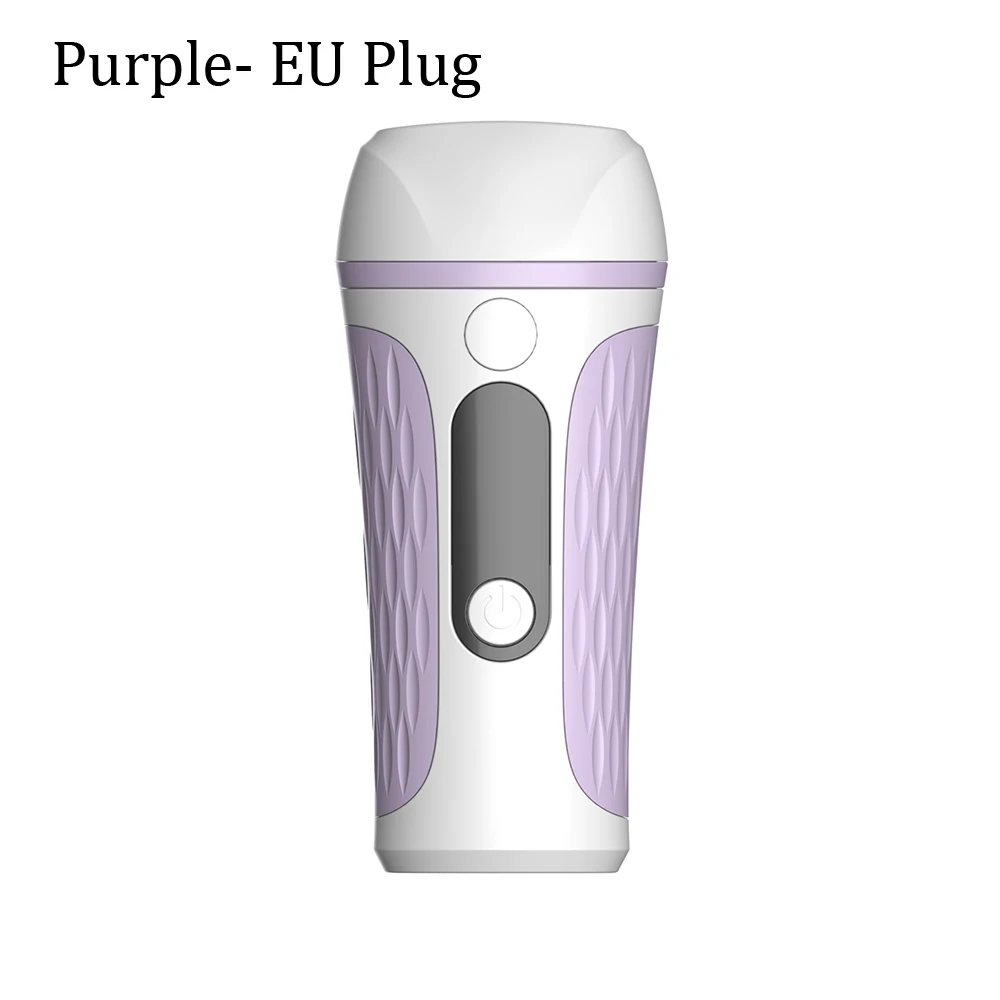Purple- EU Plug Унисекс Мини IPL лазерная безболезненная Машинка для удаления волос Эпилятор постоянный Триммер бикини Электрический Depilador 500000 вспышки - Цвет: Purple- EU Plug