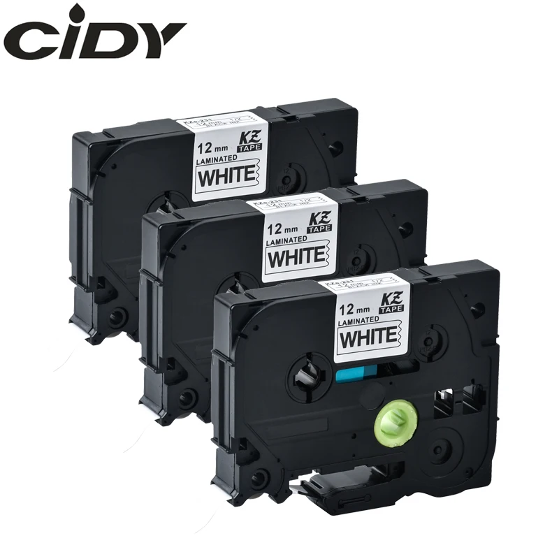 

CIDY 3 шт. P-touch TZE фотолента tz231 tze 231 tze231 tz 231 черный на белом для совместимого принтера brother