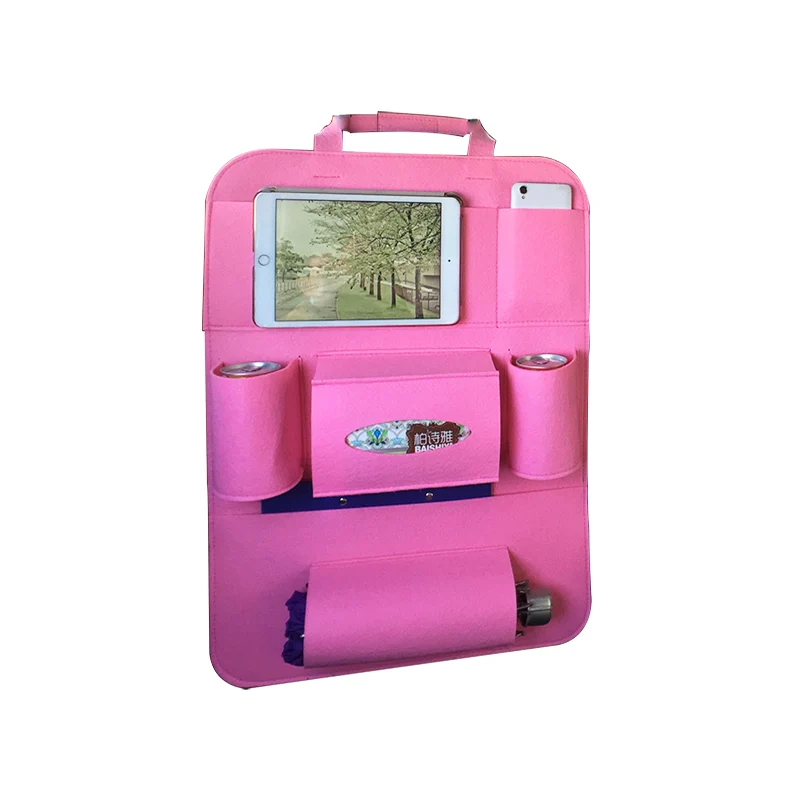 1Pc Pink Автомобильный Органайзер, сумка на заднее сиденье, кресло для хранения, автомобильные карманные сумки, чашка для хранения, для автомобилей, авто, для мусора, для путешествий, автомобильные аксессуары - Название цвета: 1Pc Pink