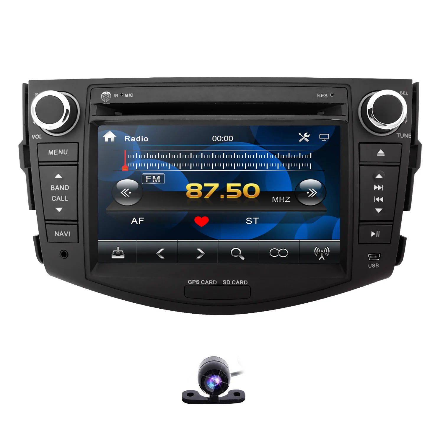 Радио мультимедийный автомобильный dvd-плеер для Toyota RAV 4 2006-2012 gps навигационный монитор рулевое колесо dab+ BT камера 8G карта