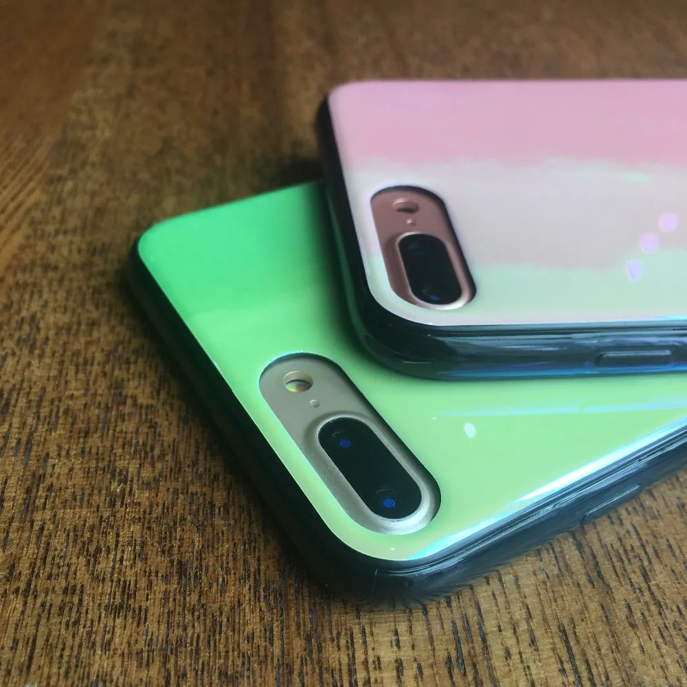 Для Apple iPhone 7 8 Plus X 6s 6 розовый зеленый цвет ТПУ мягкий чехол для телефона Fundas Coque |
