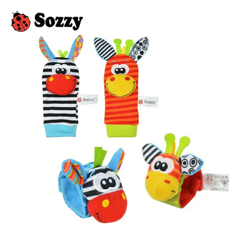 Sozzy 4 шт./лот (4 шт. = 2 талии + носки) детские погремушки игрушки садовые и носки для
