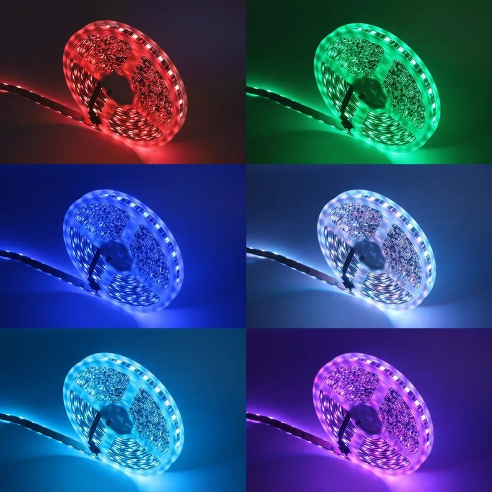 10 м 5050 RGB Светодиодная лента Водонепроницаемая wifi RGBW RGBWW DC 12 В светодиодный светильник комплект гибкой