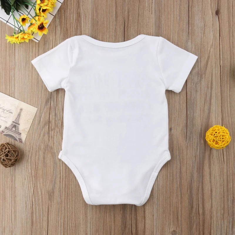 

FOCUSNORM Newborn Baby Boy Girl Romper Letter Printed Short Sleeve Playsuit One Piece Clothes Outfits