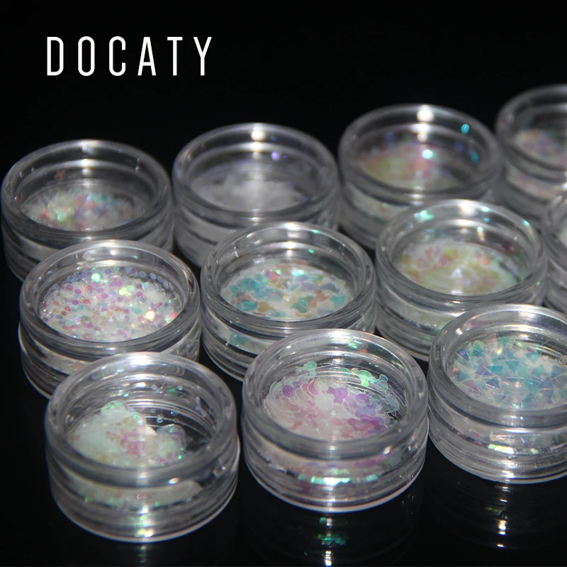 Голографические украшения Docaty 1 коробка с блестками и единорогом для дизайна