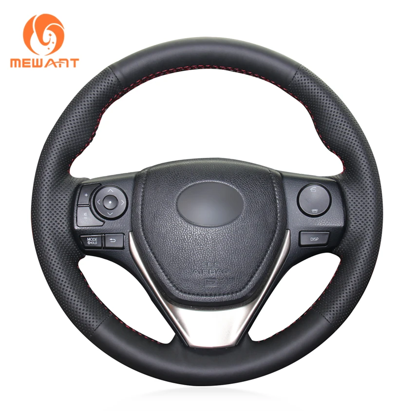 

MEWANT Black Artificial Leather Steering Wheel Cover for Toyota RAV4 Corolla Auris 2012-2019 Isis Corolla iM Scion iM 2015-2016