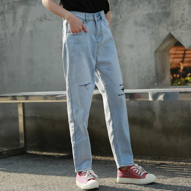 

Euro Style Classic Women High Waist Denim Jeans Vintage Slim Harem Jeans High Quality Denim Pants For 4 Season