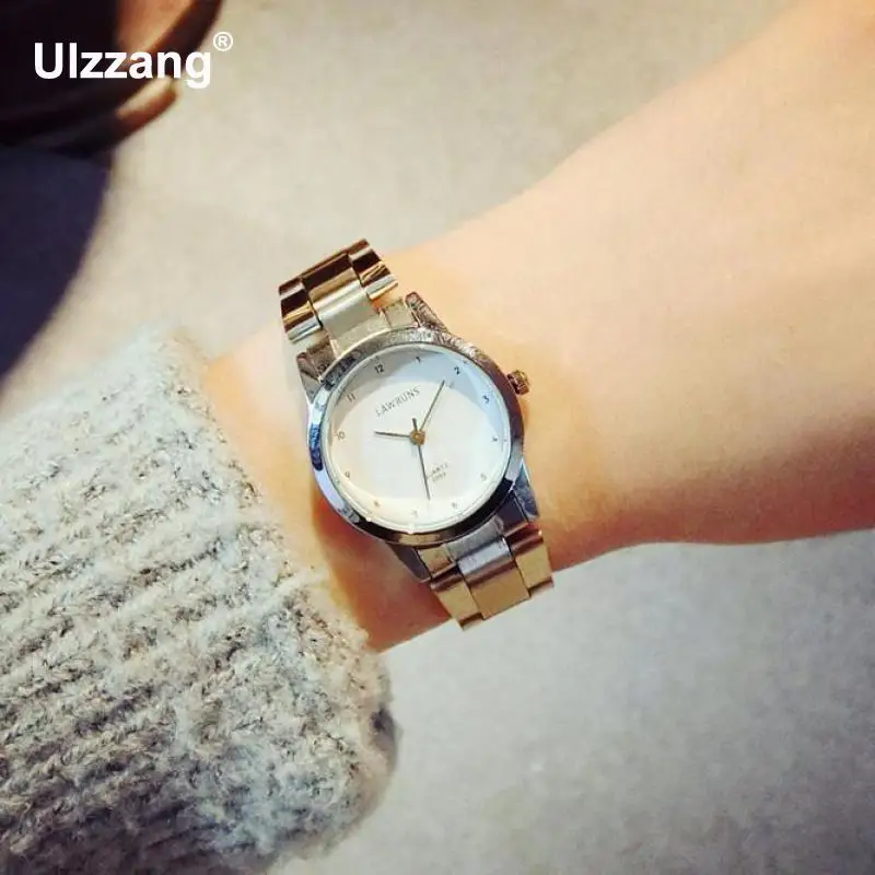 Высококачественные модные женские и мужские кварцевые часы из нержавеющей стали