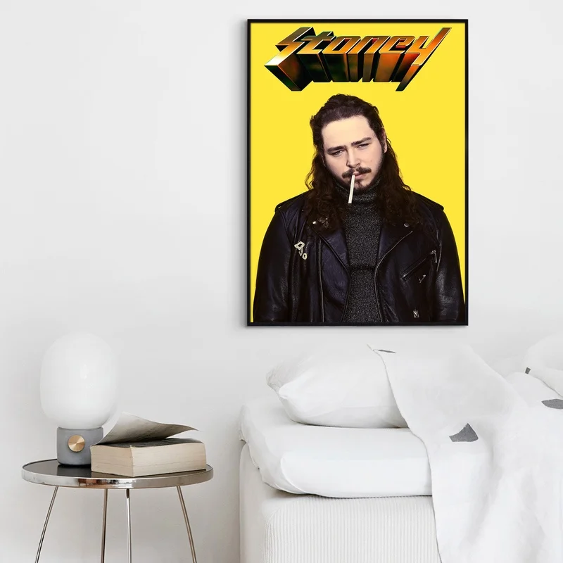 Post Malone-Стони альбом поп-музыки крышка плакат музыкальной звезды печать на холсте