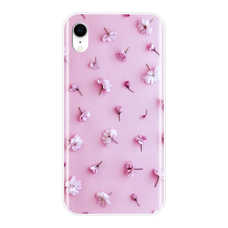 Чехол для Apple iPhone 6 S 7 8 X XR XS Max силиконовый мягкий чехол накладка с цветами розы Plus