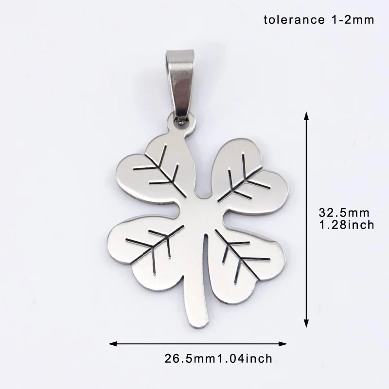 

Four Leaf Clove Pendant Charm Stainless Steel Pendants Making For Necklace Bracelet Jewelry Accessories Wholesale 10pcs