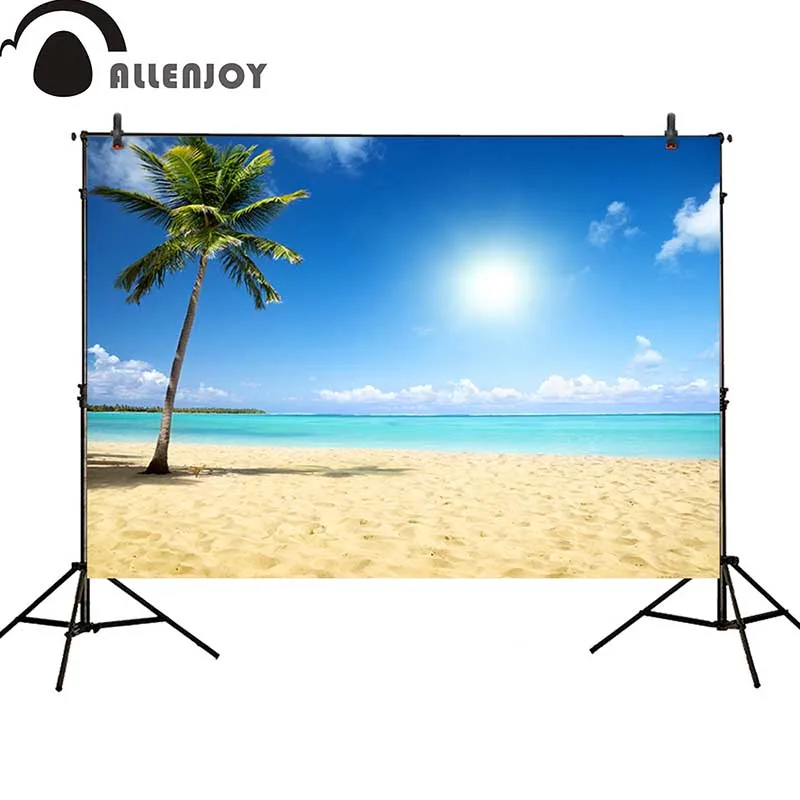Allenjoy фон для фотосъемки летние вечерние Солнечный свет море пляж кокосовые