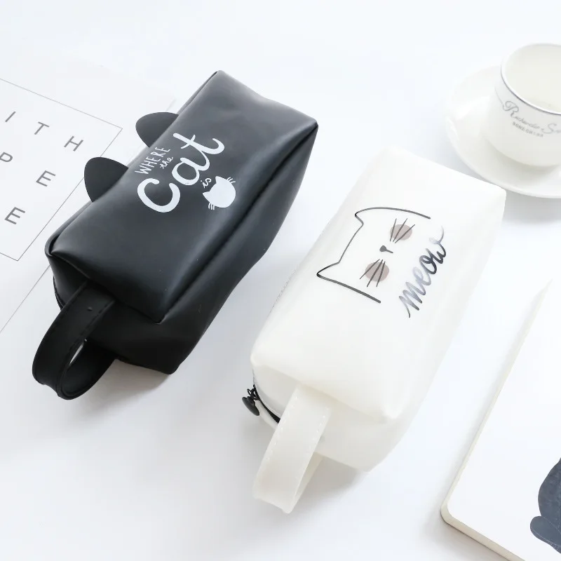 Мультяшная кошка ручка с символом котенка карандаш сумка держатель большой